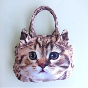 Cat Print Nylon Purse